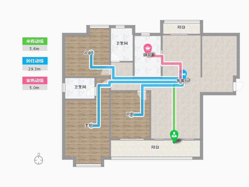 湖南省-长沙市-珠江东方明珠-三期-115.00-户型库-动静线