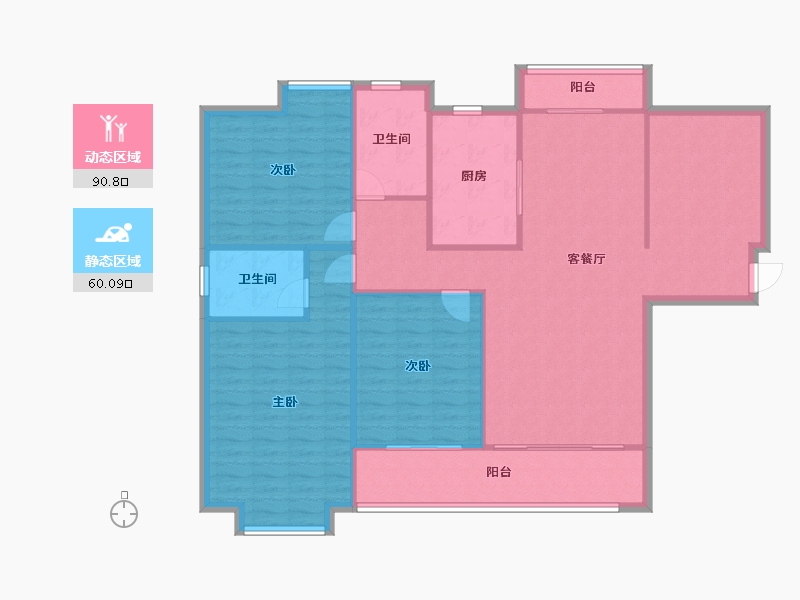 湖南省-长沙市-珠江东方明珠-三期-115.00-户型库-动静分区