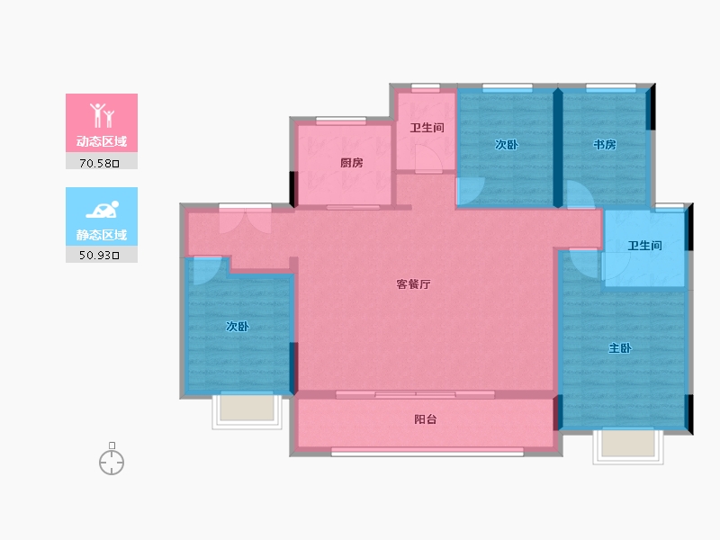 江苏省-南京市-水沐辰悦-110.18-户型库-动静分区