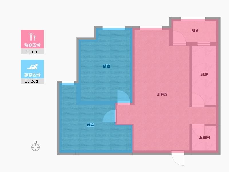 云南省-昆明市-海畔湾晴海苑-72.00-户型库-动静分区