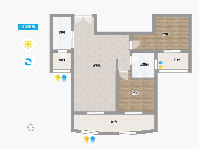 贵州省-贵阳市-清水湾-67.00-户型库-采光通风