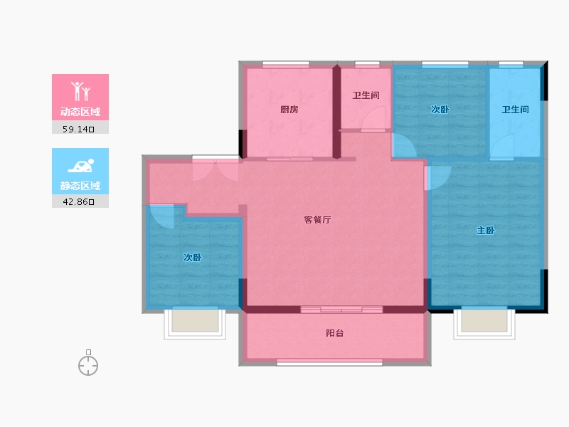 江苏省-南京市-水沐辰悦-92.00-户型库-动静分区