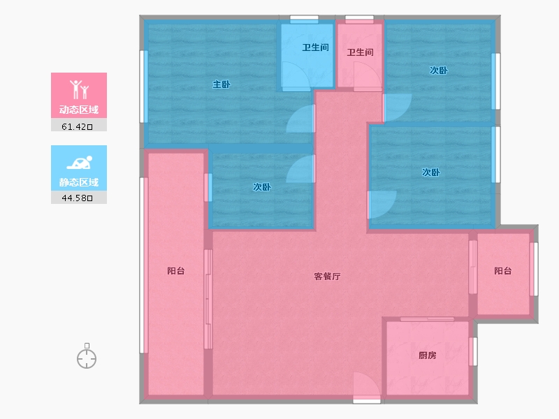 福建省-福州市-恒宇国际公馆-110.00-户型库-动静分区