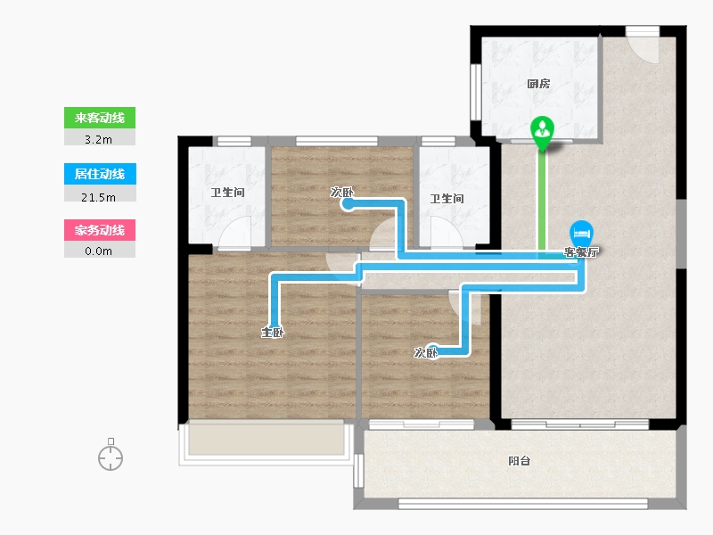 陕西省-西安市-西安碧桂园高新云墅-96.01-户型库-动静线