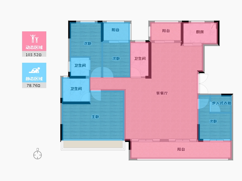 湖南省-长沙市-中建钰山湖-166.41-户型库-动静分区