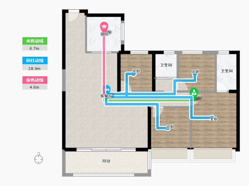 陕西省-西安市-西安碧桂园高新云墅-112.00-户型库-动静线