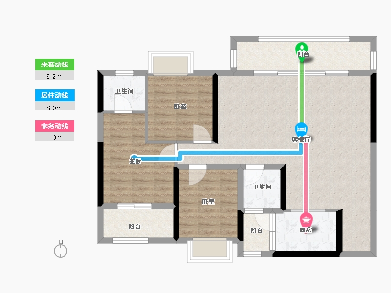 四川省-德阳市-东湖山水-88.44-户型库-动静线