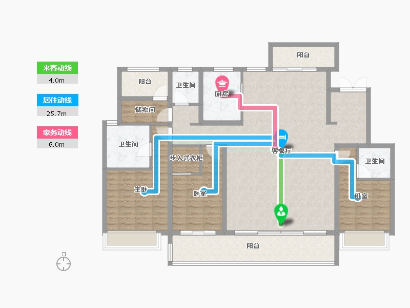 湖南省-长沙市-美的·云樾-144.79-户型库-动静线