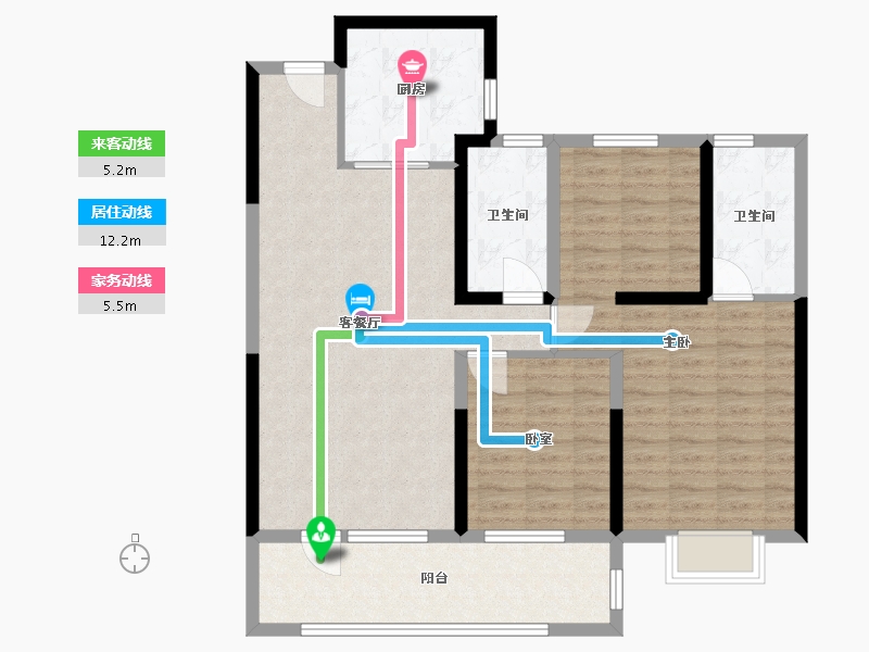 山东省-德州市-弘明·澜湖郡-97.59-户型库-动静线