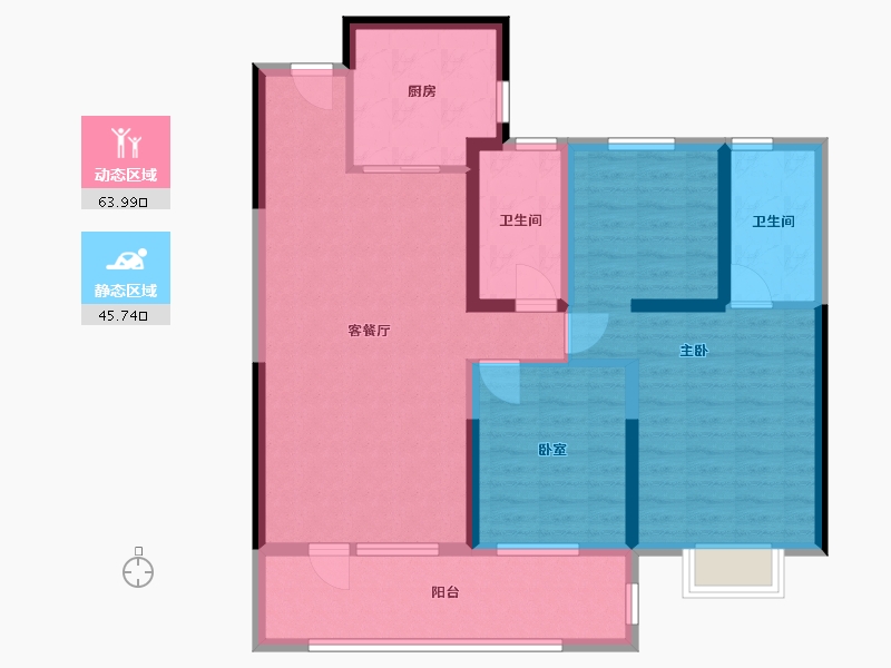 山东省-德州市-弘明·澜湖郡-97.59-户型库-动静分区