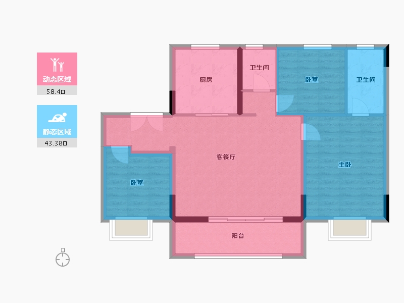 江苏省-南京市-水沐辰悦-91.93-户型库-动静分区