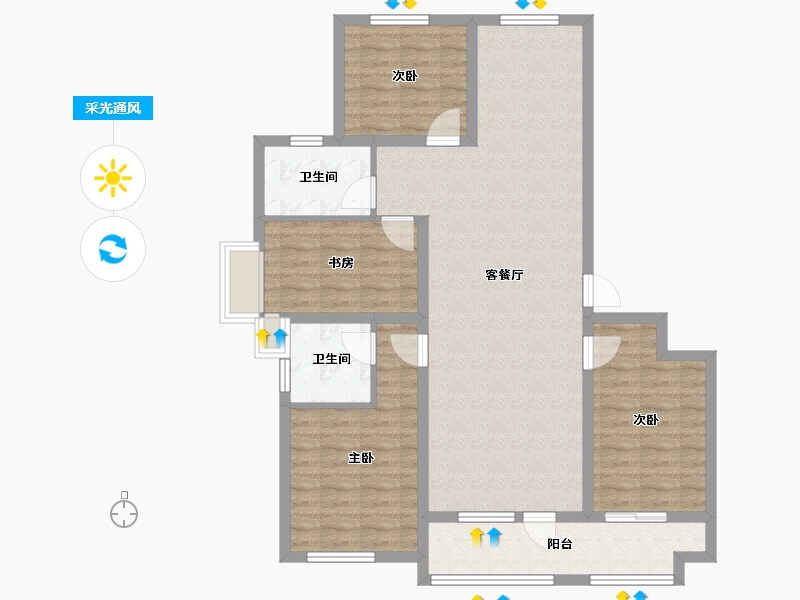 山东省-临沂市-青啤家园-116.00-户型库-采光通风