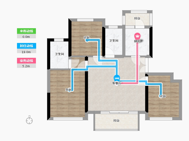 四川省-南充市-科华北辰天璞-89.39-户型库-动静线