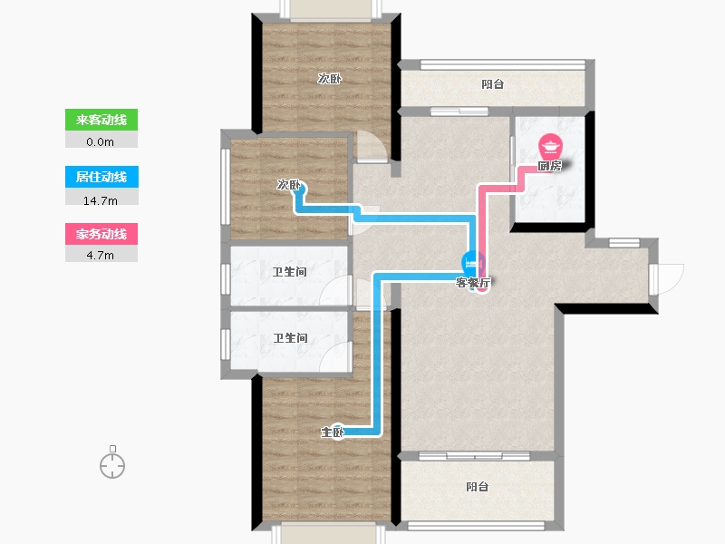 湖南省-邵阳市-中伟国际公馆-120.00-户型库-动静线