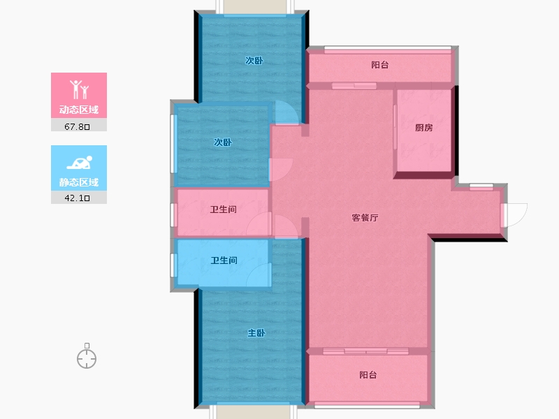 湖南省-邵阳市-中伟国际公馆-120.00-户型库-动静分区