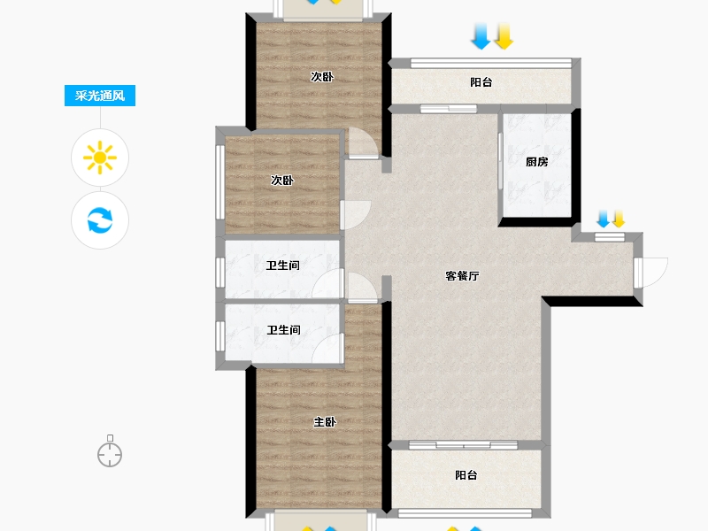 湖南省-邵阳市-中伟国际公馆-120.00-户型库-采光通风