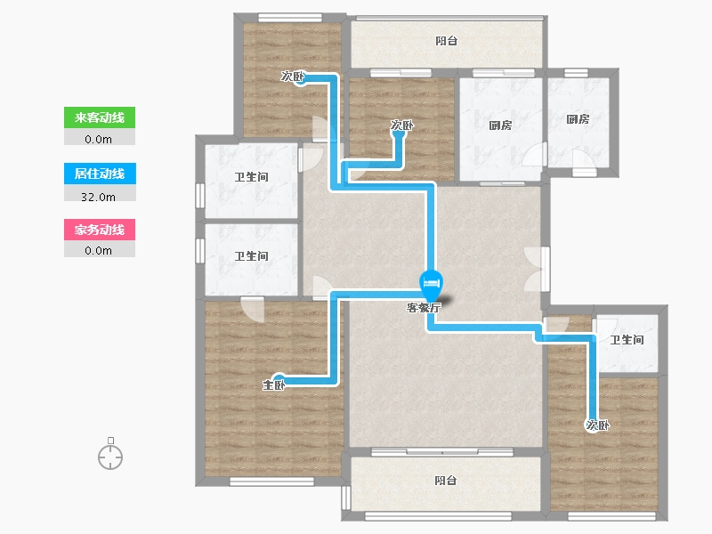 江苏省-徐州市-恒华长安府-127.00-户型库-动静线