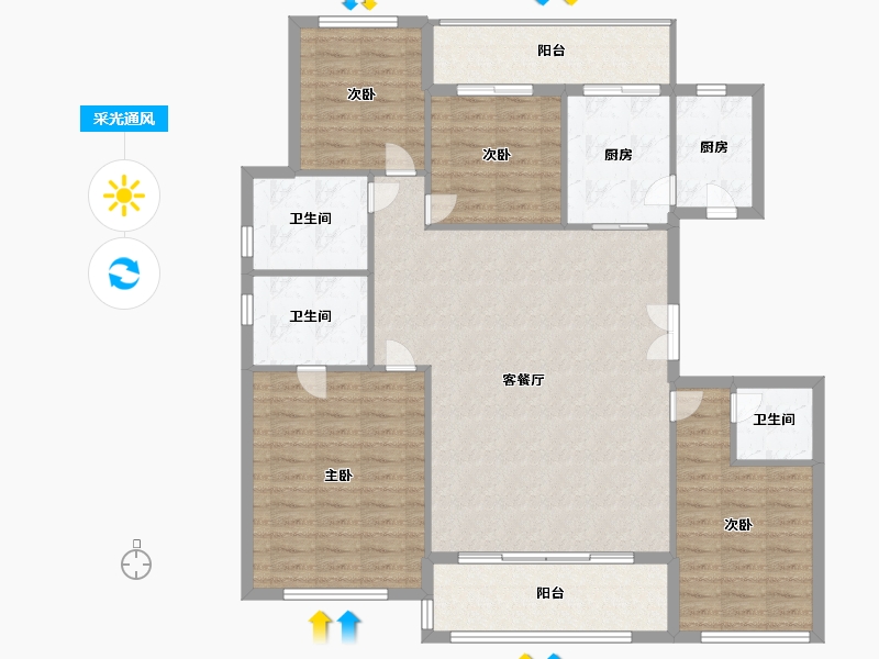 江苏省-徐州市-恒华长安府-127.00-户型库-采光通风