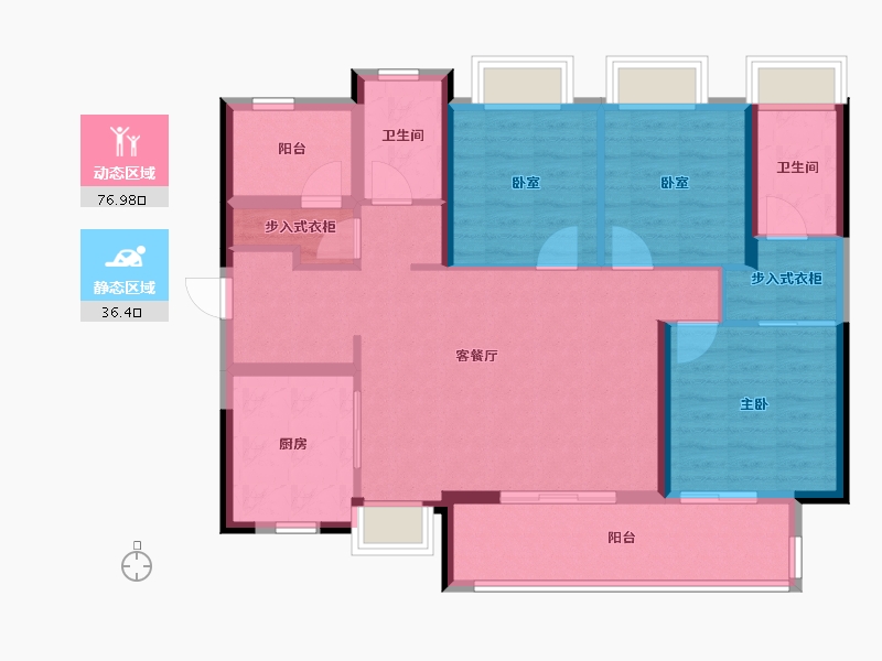 广东省-广州市-旭辉曜玥湾-101.60-户型库-动静分区