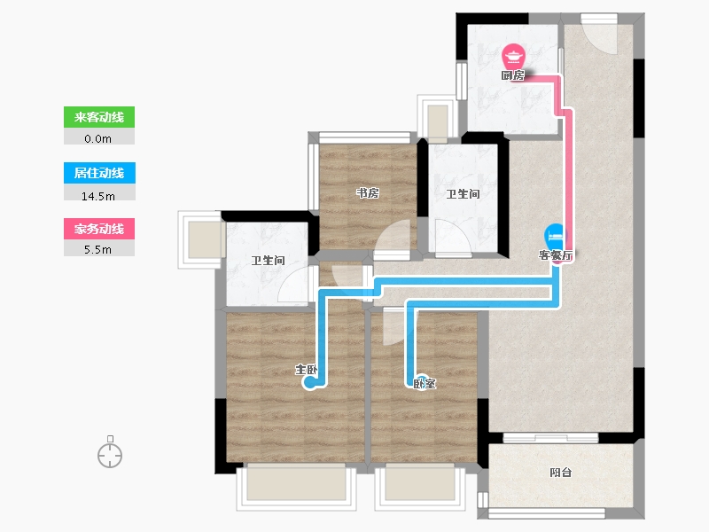 广东省-广州市-雅居乐海伦堡溪境花园-70.40-户型库-动静线