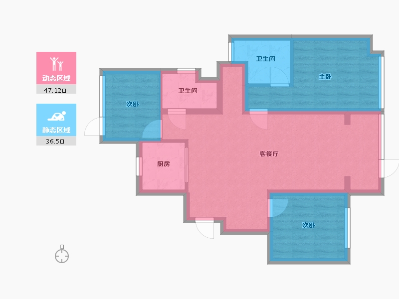 广东省-广州市-保利悦公馆-80.00-户型库-动静分区