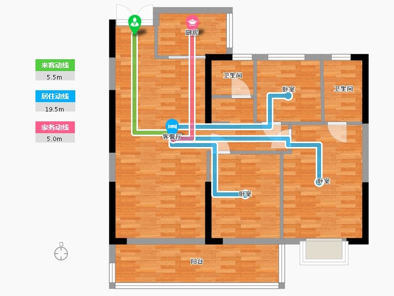 湖北省-宜昌市-鹏顺观山云筑-43.05-户型库-动静线