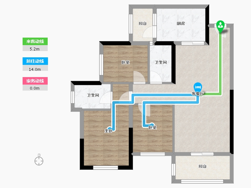 四川省-成都市-滨江玺樾-82.22-户型库-动静线