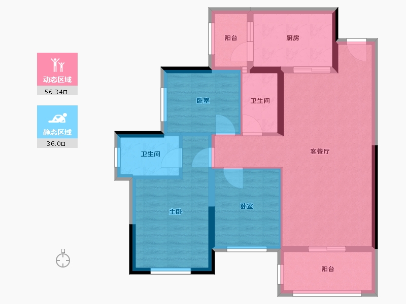 四川省-成都市-滨江玺樾-82.22-户型库-动静分区