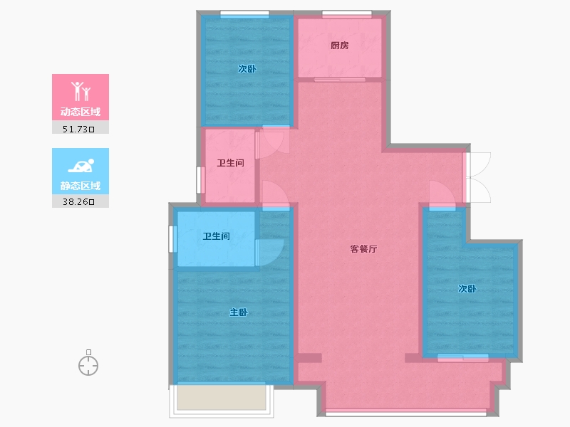 河南省-郑州市-朗曼新城-89.00-户型库-动静分区