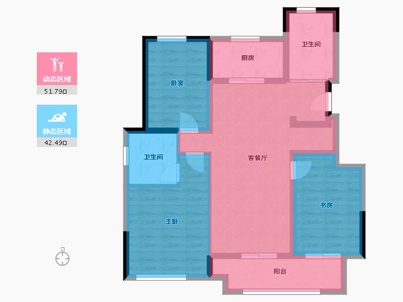 四川省-成都市-绿城明月蘭庭-83.73-户型库-动静分区