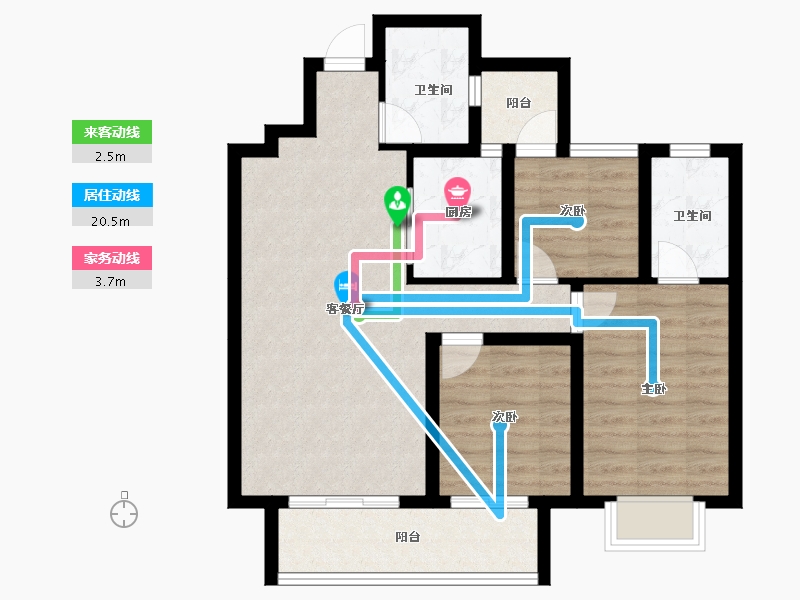 河北省-邢台市-蓝城雅园-76.14-户型库-动静线