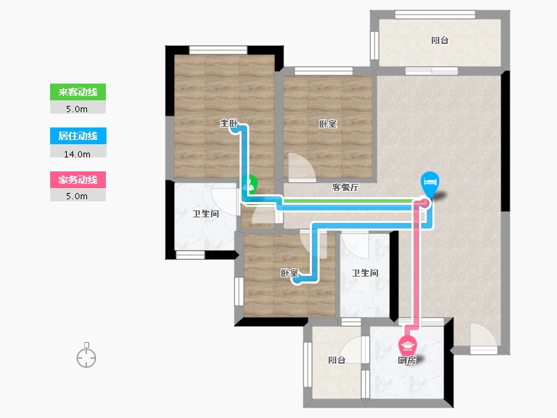 四川省-成都市-滨江玺樾-72.56-户型库-动静线