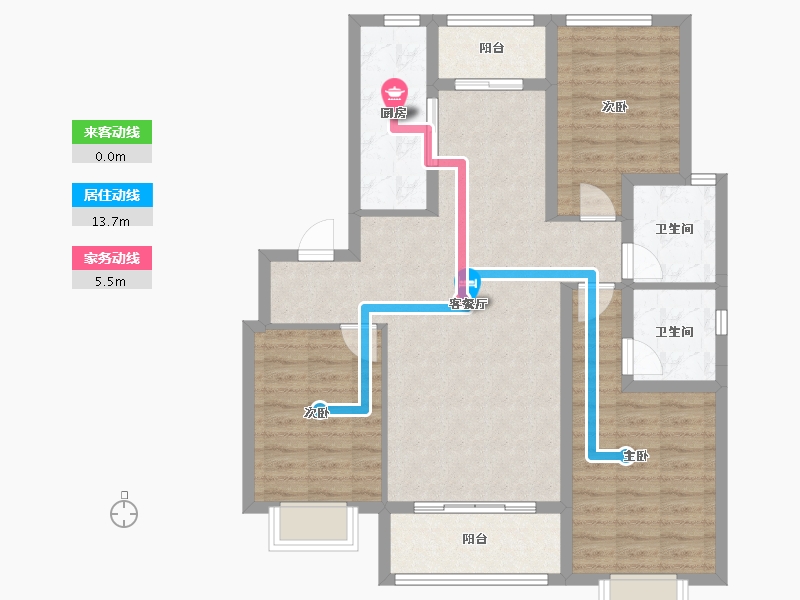 河北省-邢台市-蓝城雅园-96.70-户型库-动静线