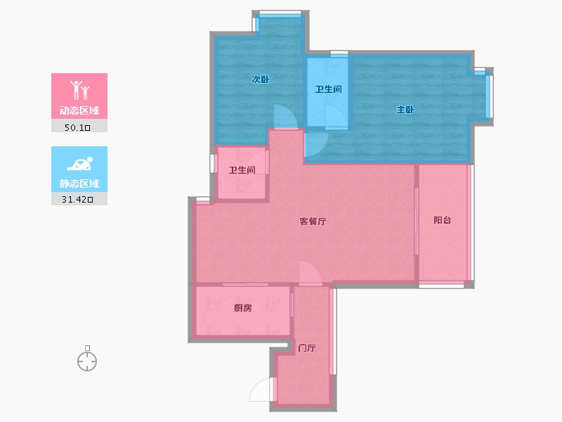 四川省-成都市-中房·红枫岭-三期-73.00-户型库-动静分区