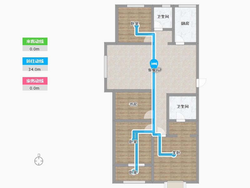 山东省-菏泽市-烟庄新村-110.00-户型库-动静线