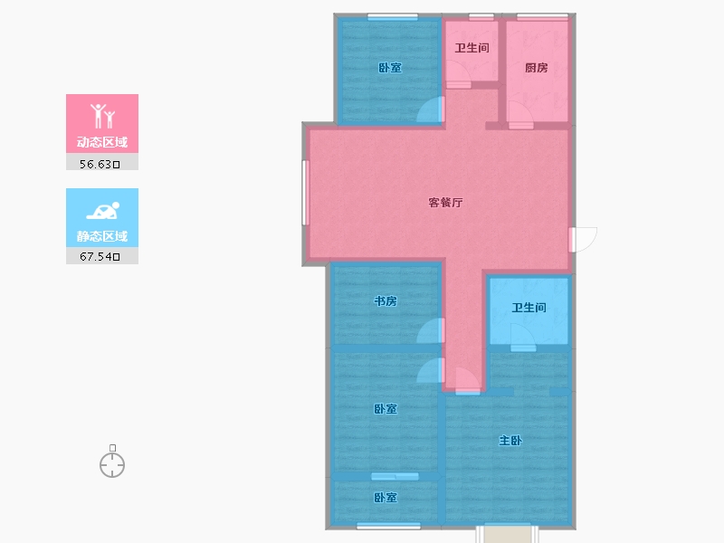 山东省-菏泽市-烟庄新村-110.00-户型库-动静分区