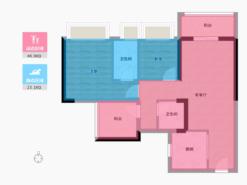 广东省-广州市-保利湾上-61.59-户型库-动静分区