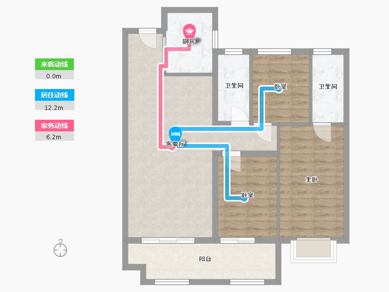 福建省-龙岩市-城发汇金望郡-67.20-户型库-动静线