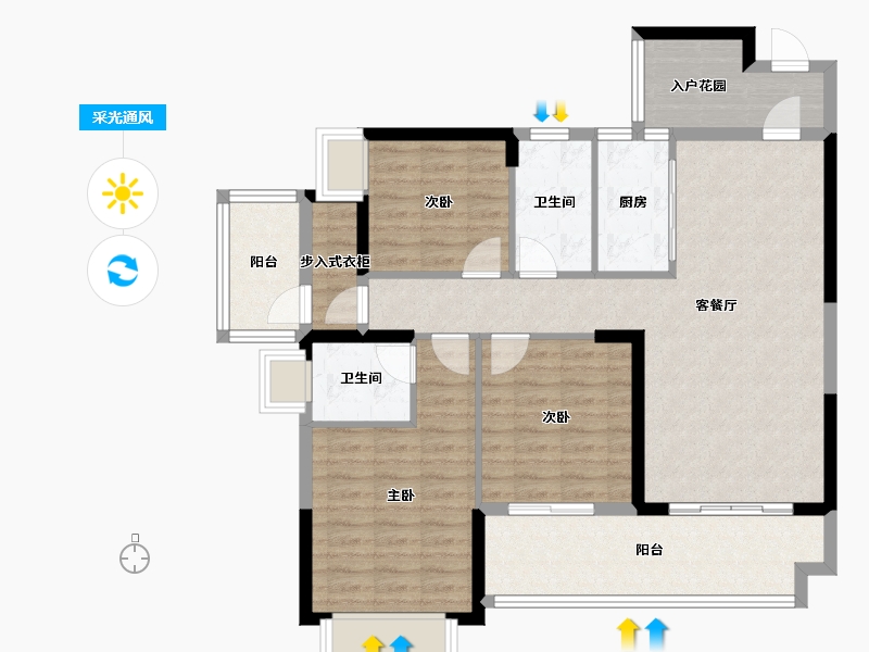 广西壮族自治区-玉林市-书香世家-110.00-户型库-采光通风