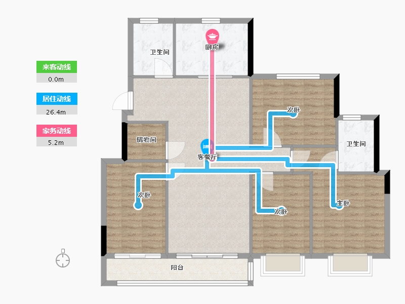 浙江省-宁波市-滨辰府-121.00-户型库-动静线