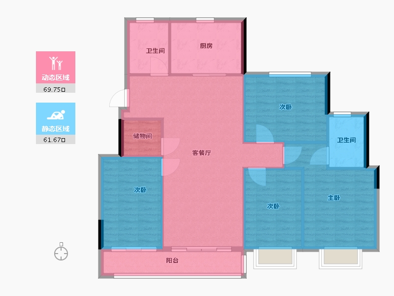 浙江省-宁波市-滨辰府-121.00-户型库-动静分区