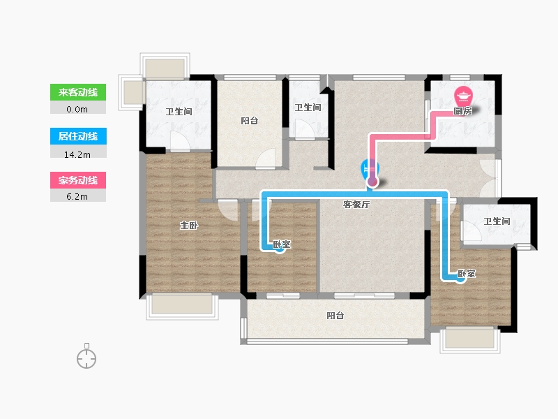 广东省-广州市-雅居乐海伦堡溪境花园-128.00-户型库-动静线