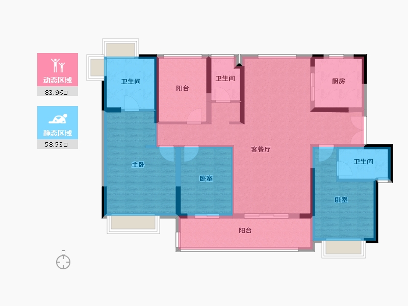 广东省-广州市-雅居乐海伦堡溪境花园-128.00-户型库-动静分区