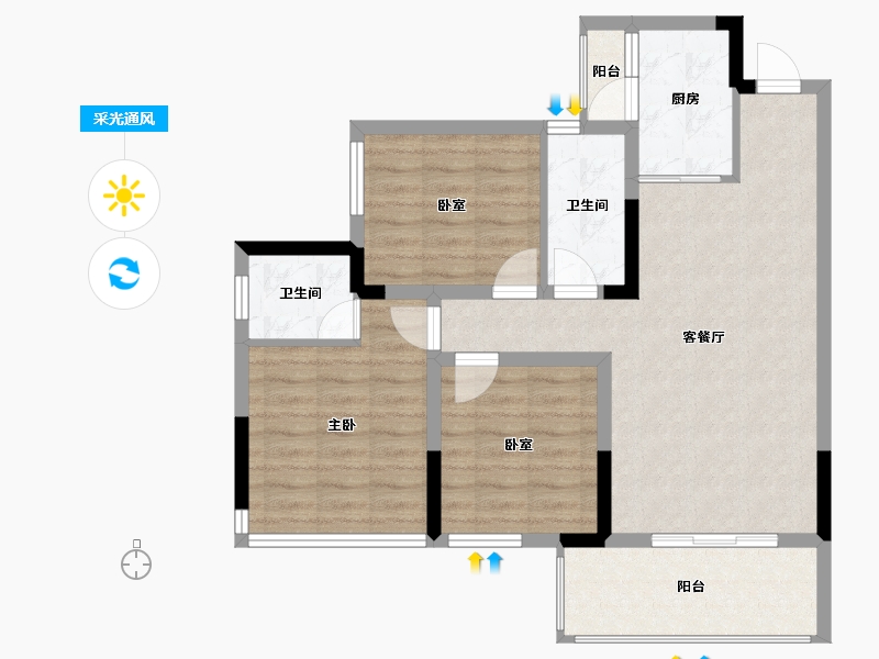 四川省-广安市-致远.梧桐郡-79.94-户型库-采光通风