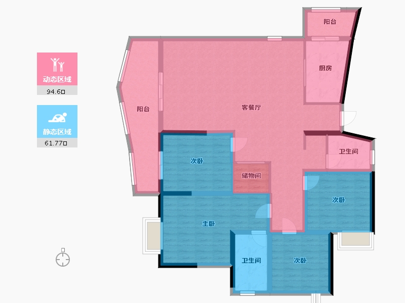 重庆-重庆市-锦丰汇花园小区-169.00-户型库-动静分区