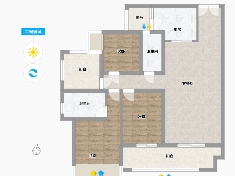 贵州省-黔西南布依族苗族自治州-花月半岛-86.00-户型库-采光通风