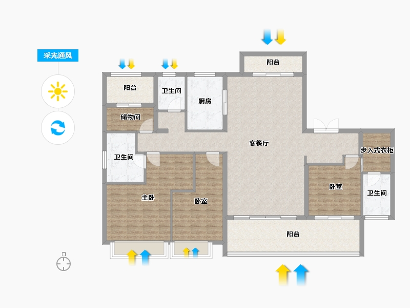 湖南省-长沙市-国欣云境府-147.91-户型库-采光通风