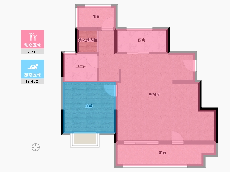 安徽省-合肥市-旭辉望江来-71.79-户型库-动静分区