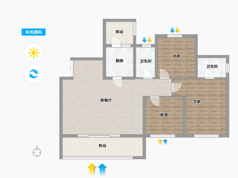 四川省-巴中市-置信城-114.97-户型库-采光通风