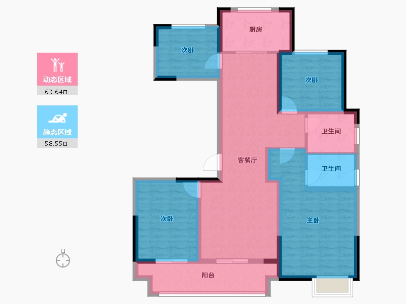 江苏省-连云港市-桃李书院-108.87-户型库-动静分区